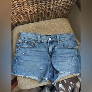 GAP Blue Jean Shorts with Embroidered Accents